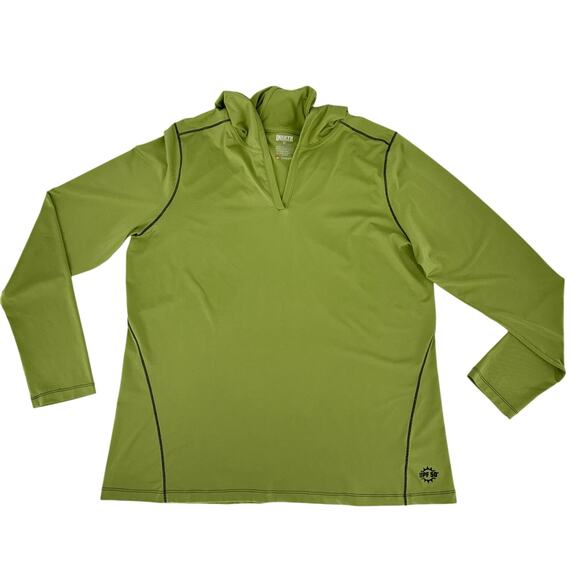 Duluth Trading Co Women's Pullover Hoodie Shirt LS Lime Green XL Polygiene EUC - Picture 1 of 8
